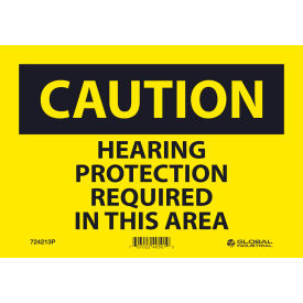 Caution Hearing Protection Required, 7x10, Pressure Sensitive Vinyl