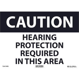 Caution Hearing Protection Required, 10x14, Rigid Plastic