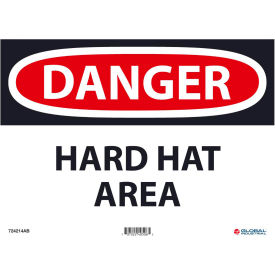 Danger Hard Hat Area, 10x14, Aluminum