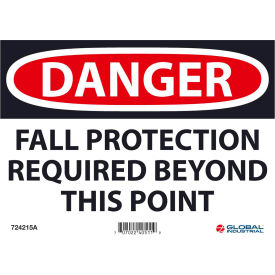 Danger Fall Protection Required Beyond This Point, 7x10, Aluminum
