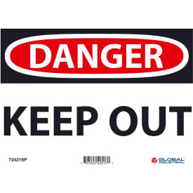 Danger Keep Out, 7x10, Pressure Sensitive Vinyl