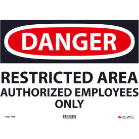 Danger Restricted Area, 10x14, Pressure Sensitive Vinyl