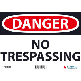 Danger No Trespassing, 7x10, Pressure Sensitive Vinyl