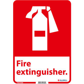 Fire Extinguisher Sign, 14x10, Aluminum
