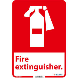Fire Extinguisher Sign, 14x10, Rigid Plastic