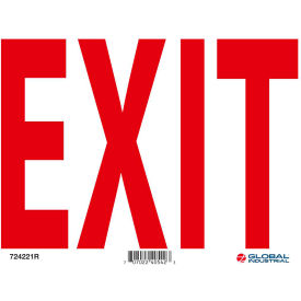 Exit Sign, 10''W x 7''H, Rigid Plastic