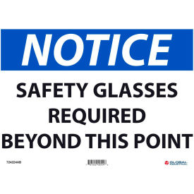 Notice Safety Glasses Required Beyond This Point, 10x14, Aluminum