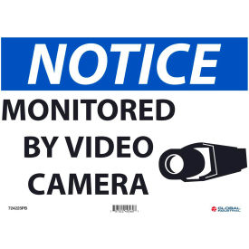 Notice Monitored By Video Camera, 10"X14", Adhesive Backed Vinyl