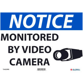 Notice Monitored By Video Camera, 10"X14", Rigid Plastic