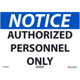 Notice Authorized Personnel Only, 10x14, Pressure Sensitive Vinyl