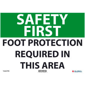 Safety First Foot Protection Required 10x14, Pressure Sensitive Vinyl