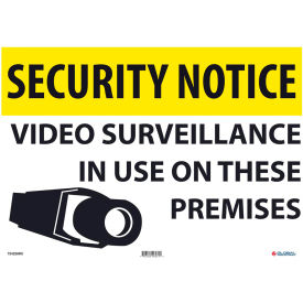 Security Notice Video Surveillance In Use, 14x20, Rigid Plastic