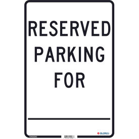 Reserved Parking For, 18x12, .080 Aluminum