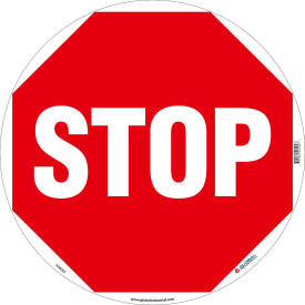 Floor Sign, Walk On, Stop, 17in Dia