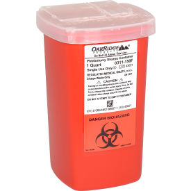 1 Quart Sharps Container w/ Flip Lid, Red