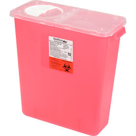 3 Gallon Sharps Container w/ Split Rotor Lid, Red