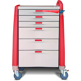 Emergency Cart, Red, Standard Height