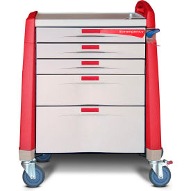Avalo® Emergency Cart, Red, Compact Height
