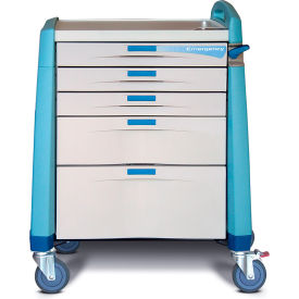 Capsa Healthcare Avalo Emergency Cart, Blue, Compact Height