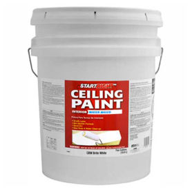 Ceiling Paint, Flat Finish, Brite White, 5-Gallon