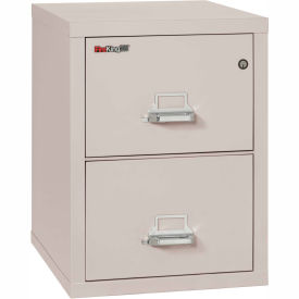 Fireproof 2 Drawer Vertical File Cabinet - Letter Size 21"W x 25"D x 28"H - Light Gray