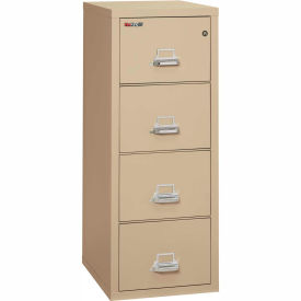Fireproof 4 Drawer Vertical File Cabinet - Letter Size 18"W x 25"D x 53"H - Putty