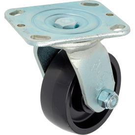 Heavy Duty Swivel Plate Caster 4" Molded Plastic Wheel 420 Lb. Capacity