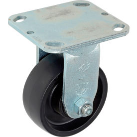Heavy Duty Rigid Plate Caster 4" Molded Plastic Wheel 420 Lb. Capacity