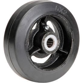 6" x 2" Mold-On Rubber Wheel - Axle Size 3/4"