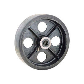 6" x 2" Mold-On Rubber Wheel - Axle Size 1/2"