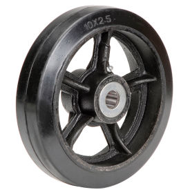 10" x 2-1/2" Mold-On Rubber Wheel - Axle Size 1"