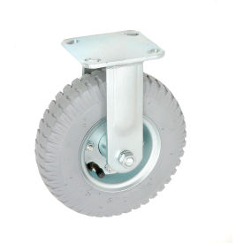 Rigid Plate Caster 8" Full Pneumatic Wheel 300 lb. Capacity