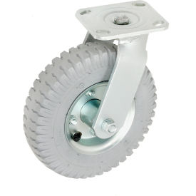 Swivel Plate Caster 8" Full Pneumatic Wheel 300 lb Capacity