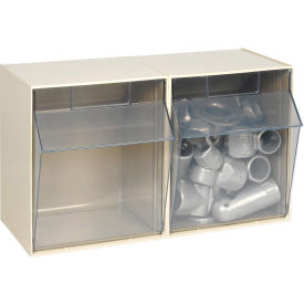 Quantum Tip Out Storage Bin QTB302 - 2 Compartments Ivory