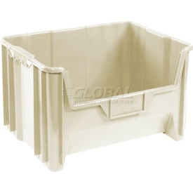 Plastic Hopper Bin, 15-1/4"L x 19-7/8"W x 12-7/16"H, Beige