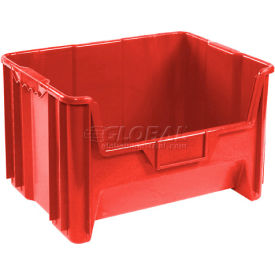 Plastic Hopper Bin, 15-1/4"L x 19-7/8"W x 12-7/16"H, Red
