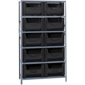 Quantum Shelving With 10 Giant Hopper Bins Black, 42x18x75