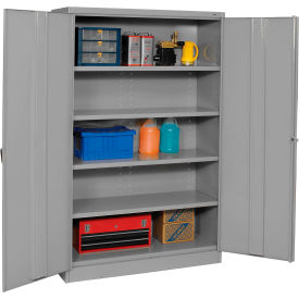Jumbo Storage Cabinet, 48"W x 18"D x 78"H, Medium Gray, Unassembled