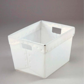 Corrugated Plastic Postal Nesting Tote, 18-1/2"L x 13-1/4"W x 12"H, Natural