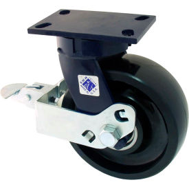 8" x 3" Phenolic Wheel Swivel Caster with Cam Wheel Brake - 75-DUR-0830-S-FICWB