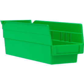 Plastic Nesting Storage Shelf Bin 30120 - 4-1/8"W x 11-5/8"L x 4"H Green