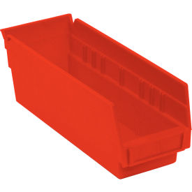 Plastic Nesting Storage Shelf Bin 30120 - 4-1/8"W x 11-5/8"L x 4"H Red