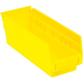 Plastic Nesting Storage Shelf Bin 4-1/8"W x 11-5/8"L x 4"H Yellow