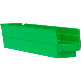 Plastic Nesting Storage Shelf Bin 4-1/8"W x 17-7/8"L x 4"H Green