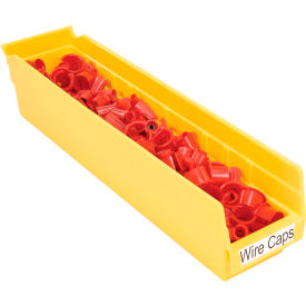 Plastic Nesting Storage Shelf Bin 4-1/8"W x 17-7/8"L x 4"H Yellow