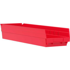 Plastic Nesting Storage Shelf Bin 6-5/8"W x 23-5/8"L x 4"H Red