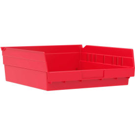 Plastic Nesting Storage Shelf Bin 11-1/8"W x 11-5/8"L x 4"H Red