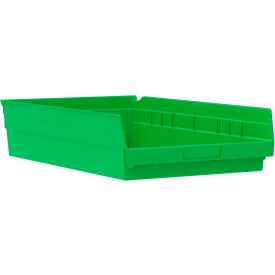 Plastic Nesting Storage Shelf Bin 11-1/8"W x 17-5/8"L x 4"H Green