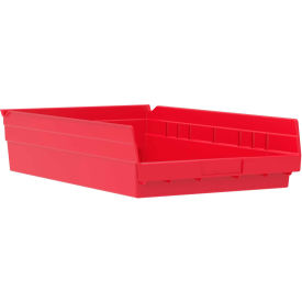 Plastic Nesting Storage Shelf Bin 30178 - 11-1/8"W x 17-5/8"L x 4"H Red