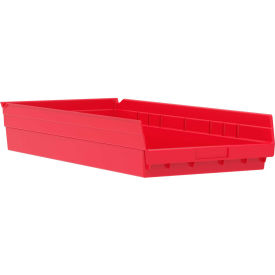 Plastic Nesting Storage Shelf Bin 11-1/8"W x 23-5/8"L x 4"H Red